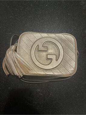 Gucci Metallic Gold Quilted GG Crossbody with Tassel